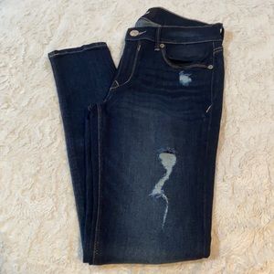 Express Stretch legging Jean. Mid rise Dark wash